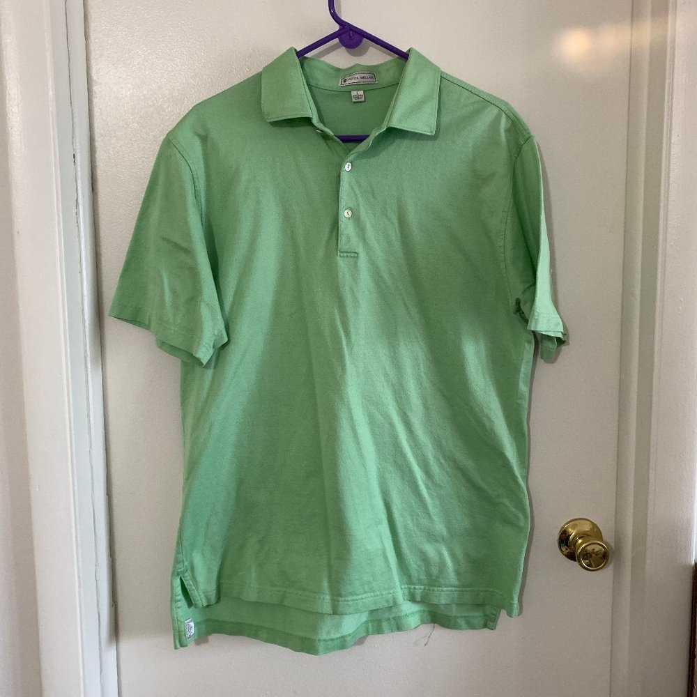 Peter Millar green polo shirt sz L